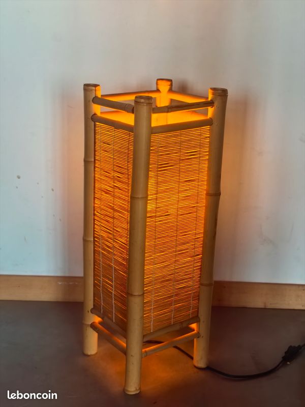 Lampe japonisante bambou (image 2)