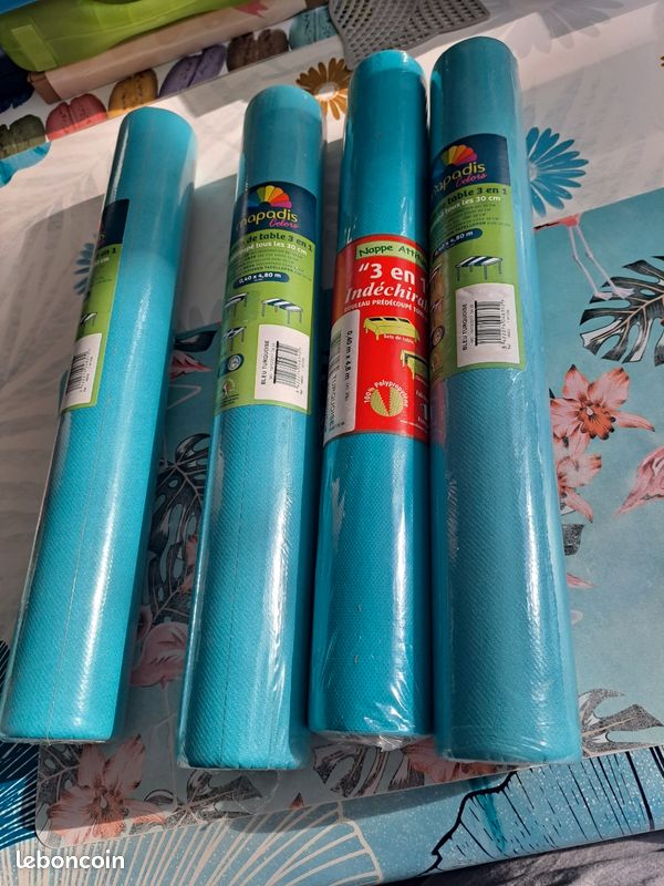 Chemin de table 3 en 1 bleu turquoise (image 1)
