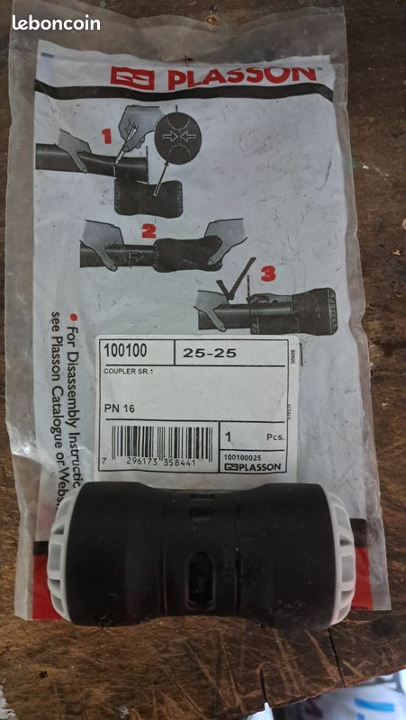 Raccord polyéthylène 25mm enclipsable (image 1)