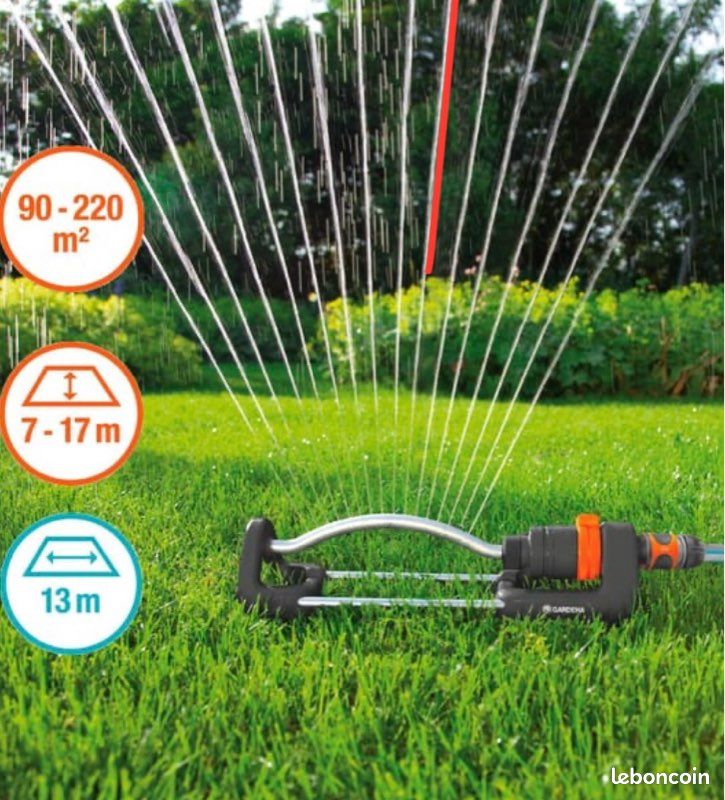 Arroseur Oscillante Automatique 19 Jets - Arroseur Jardin Patio 360° Pour Pelouse, Fleurs, Légumes