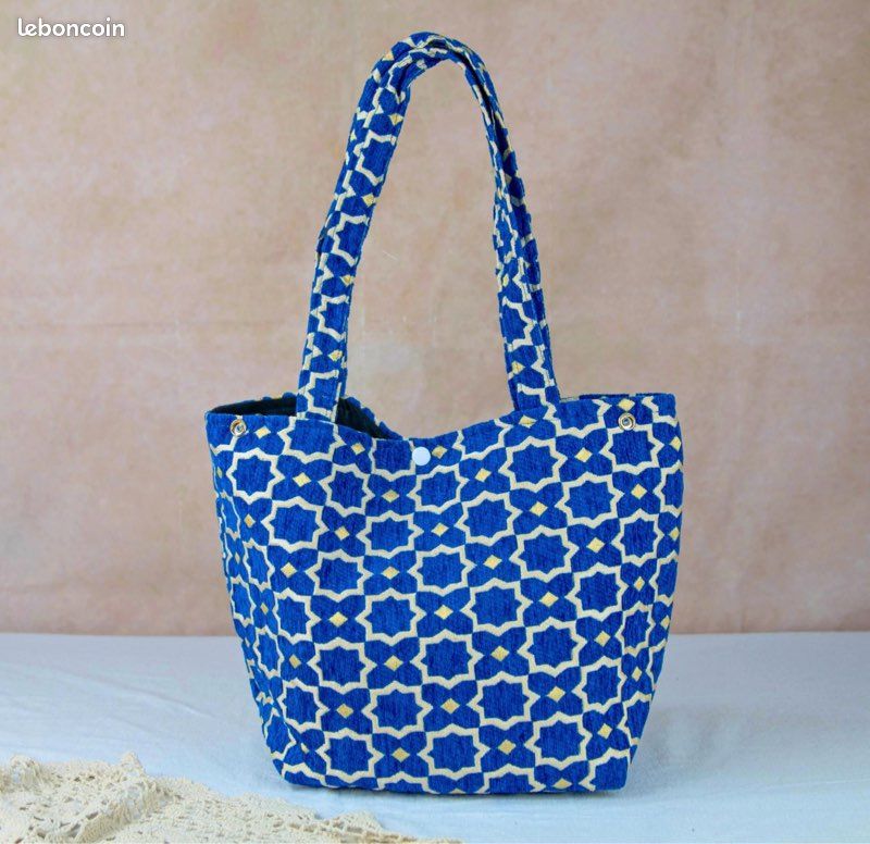 Sac Fourre-tout Matelassé Fait Main Ouzbek - Broderie Soie - Coton - Taille Moyenne