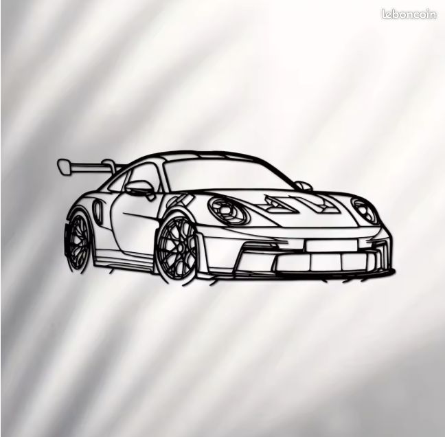 Décoration Murale Forme De Voiture Wuira L70xH15cm Métal Noir