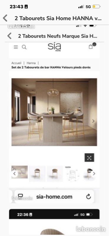 Tabouret velours haut de gamme (image 3)
