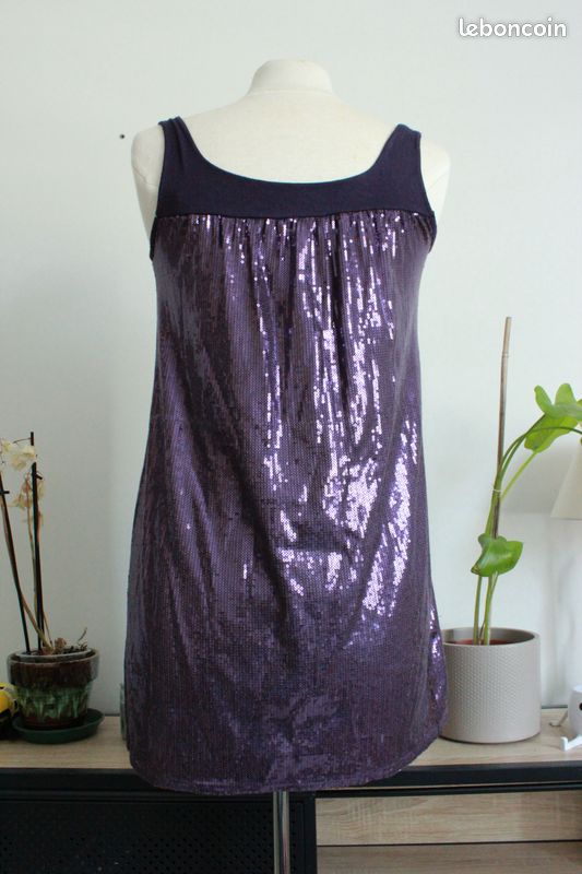 Robe à paillettes violet SisMix Taille S (image 2)