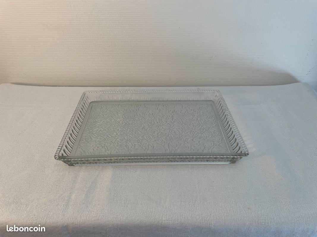 ANCIEN ENCRIER De BUREAU 2 GODETS En VERRE Moulé Avec Couvercles Collection D 110426