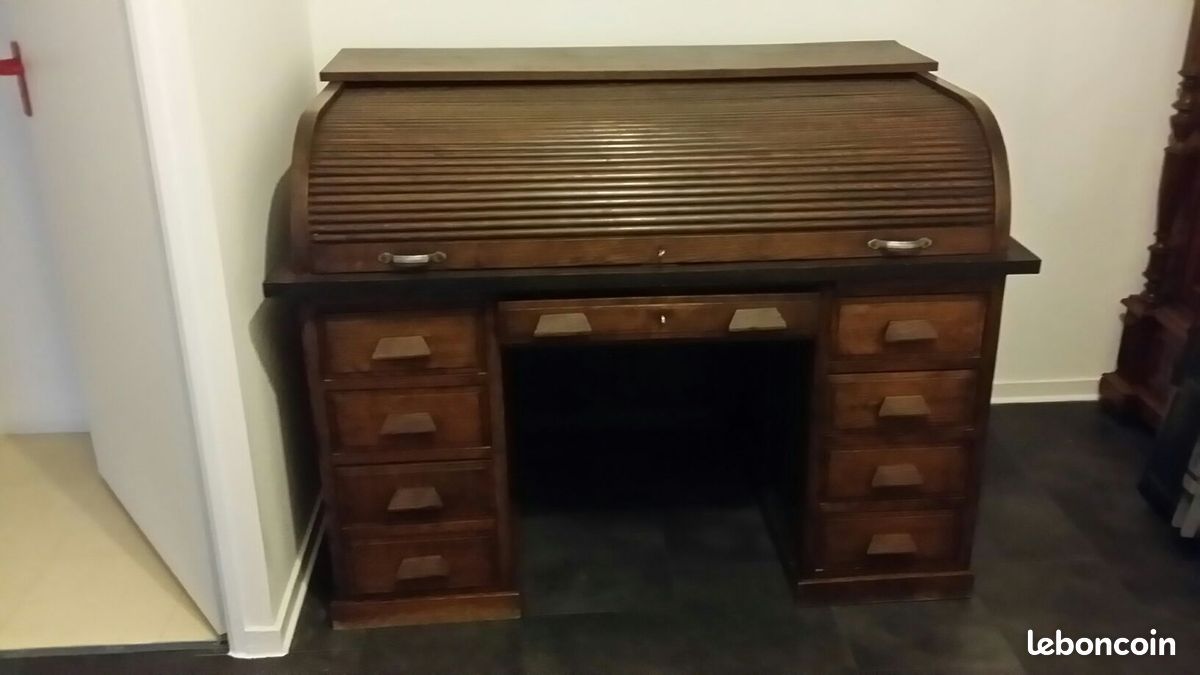 Bureau a cylindre en chène (image 1)
