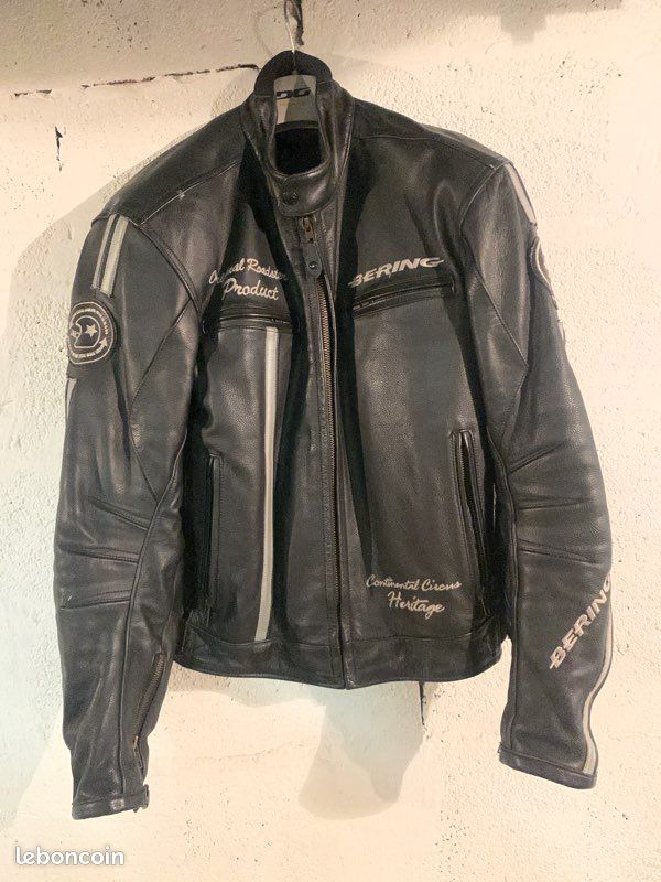 Blouson cuir bering roadster heritage Équipement moto