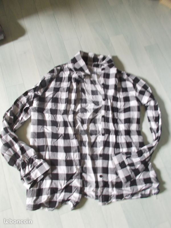 Chemise carreaux noir fille gemo 14 ans Vêtements