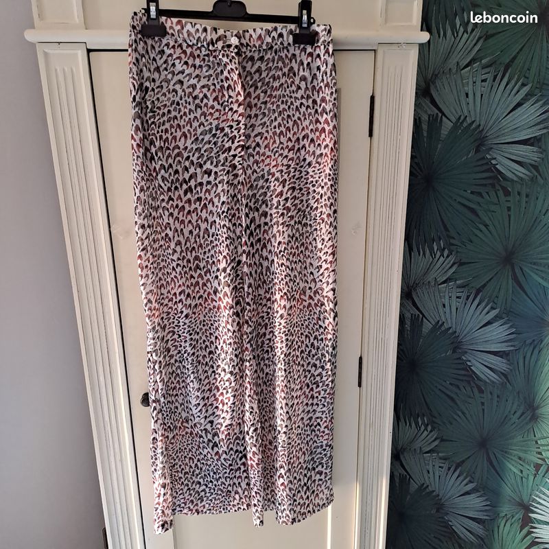 Pantalon d'été à jambes larges - femme - Léopard - 36 (image 1)