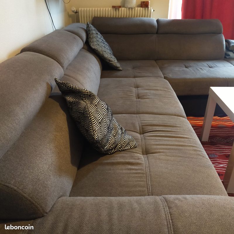 Canapé D'angle Maison Du Monde Blanc En Tissu - 300cm - Plus De 4 Places