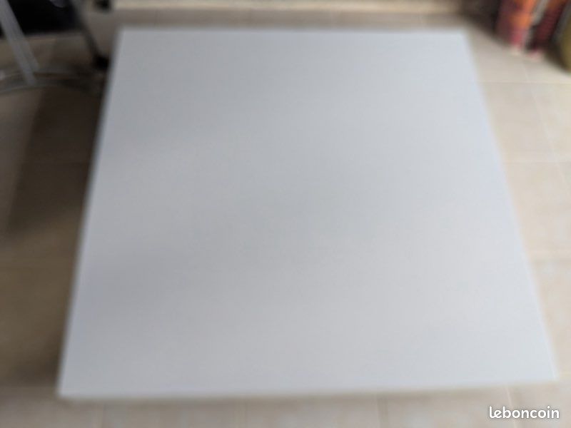 Table basse carrée salon design blanc 1m/1m (image 3)
