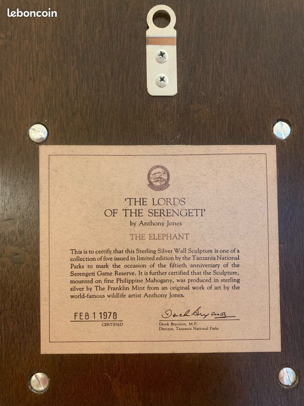 Plaque en argent sculptée Anthony Jones, The lords of the Serengeti (image 6)