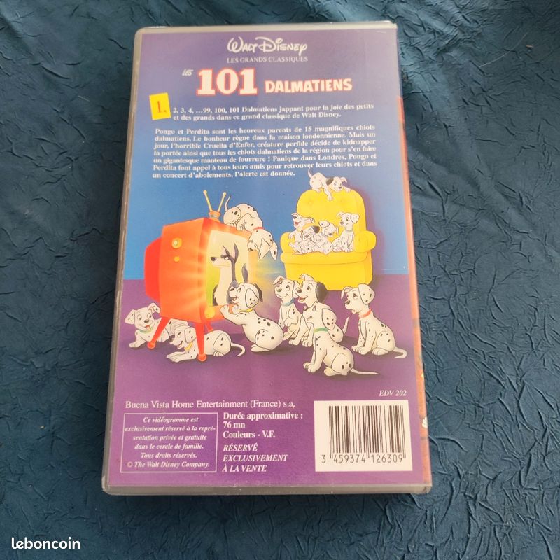 Cassette VHS Disney Les 101 dalmatiens (image 2)
