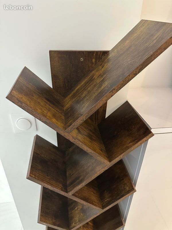 Bibliothèque Étagère Arbre à 9 Niveaux avec Tiroir (image 2)
