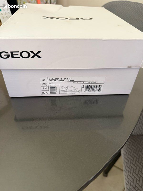 Geox sandale femme cuir noir (image 2)