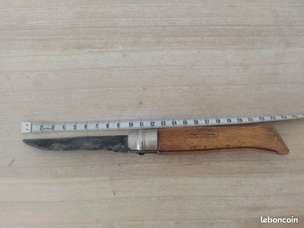 Ancien Couteau Opinel N°10 France, Manche Bois, Virobloc