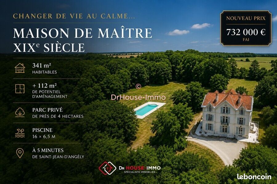 Maison 13 pièces 341 m² · à Saint-Jean-d'Angély · 341 m² · 732 000 €