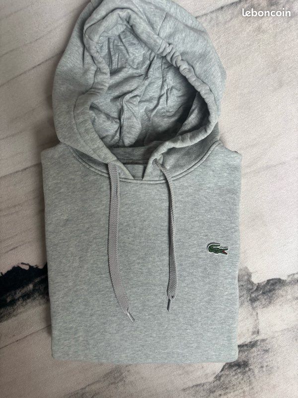 Sweat Lacoste à capuche taille S gris (image 2)