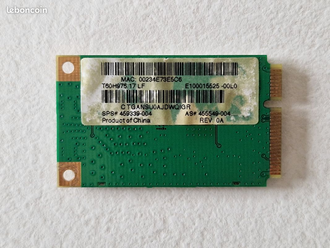 Carte WiFi Atheros 459339-002 - Occasion Testée, Fonctionne 100%, Peut Avoir Des Marques D'usage