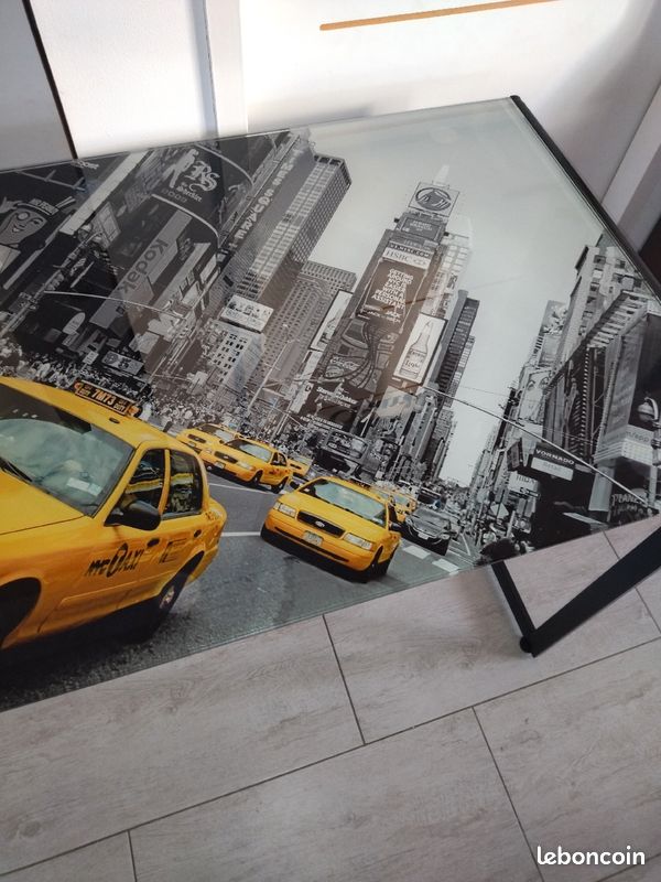 ✅ Bureau verre trempé Taxi jaune new-yorkais nickel 👌 (image 5)