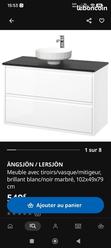 Meuble vasque avec robinet (image 1)