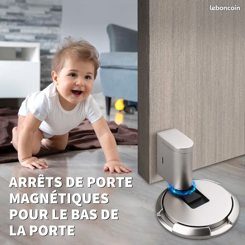Butée De Porte Magnétique Zaxiva - 2 Pièces, Hauteur Réglable, Montage Au Sol, Protection Mur Et Sécurité