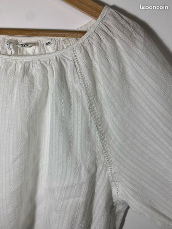 Blouse Brodée H&M Femme – Modèle Belle – Taille 44 – Occasion En Très Bon état