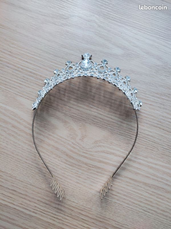 Lot De 6 Bandeaux Fins À 2 Couches En Métal Argenté Avec Couronne De