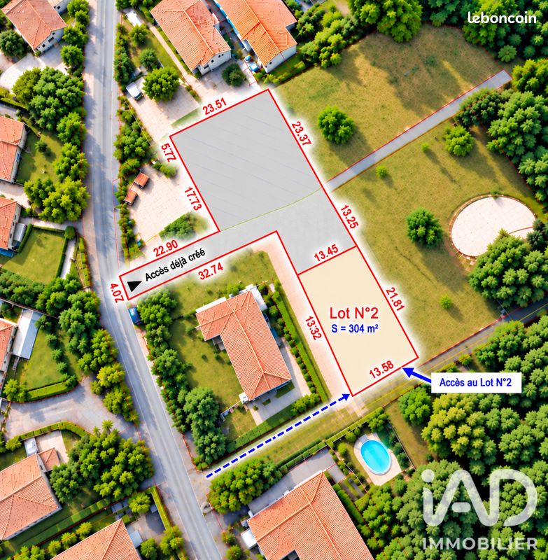 Terrain 304 m² · aux Achards · 304 m² · 52 000 €