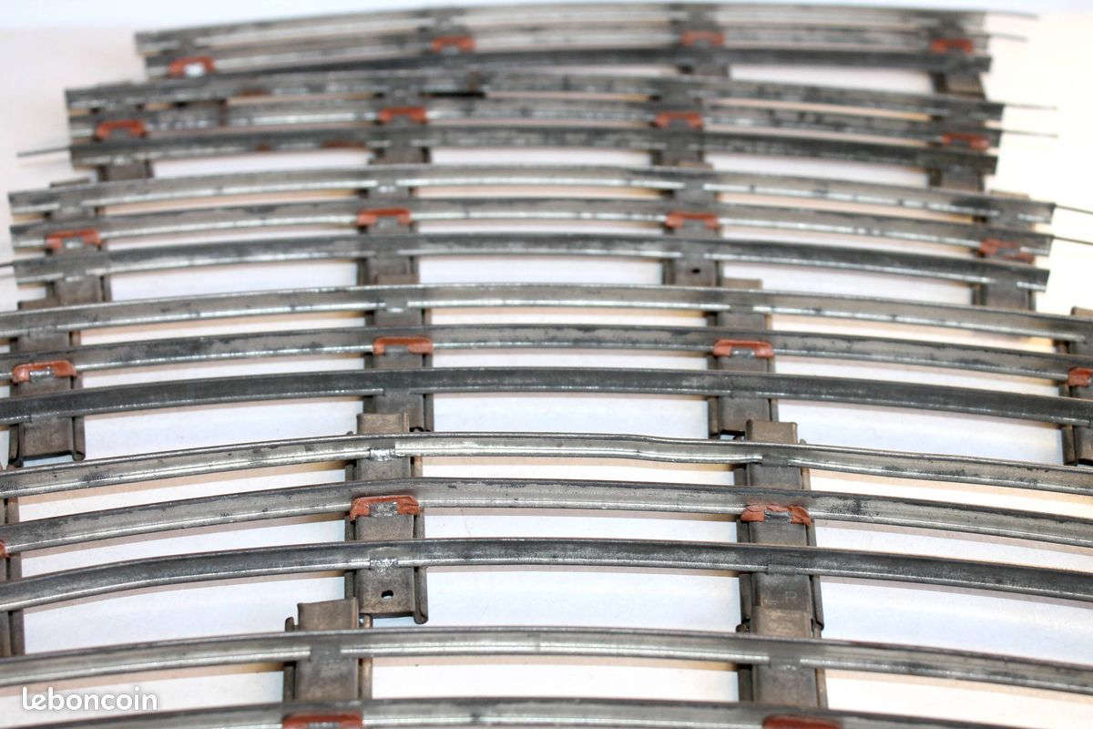 Lot De 6 Rails Courbes En Tôle Pour Train Ancien – Échelle 1, Longueur 32 Cm, Années 1930, Marque Bing