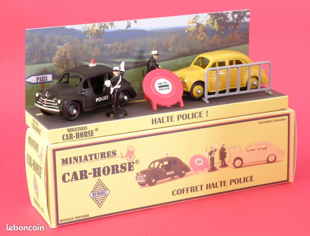 Car-Horse Renault 4cv 4 cv halte police style Dinky Toys Cij imit toys ...