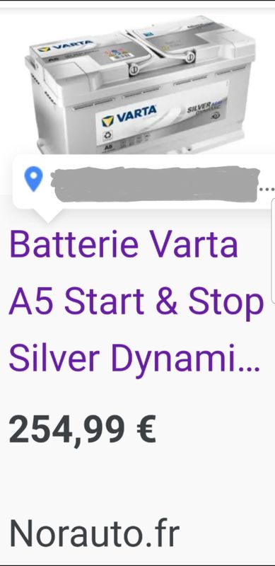 Batterie Varta AGM Start and Stop - A5 - 12V 95Ah 850A