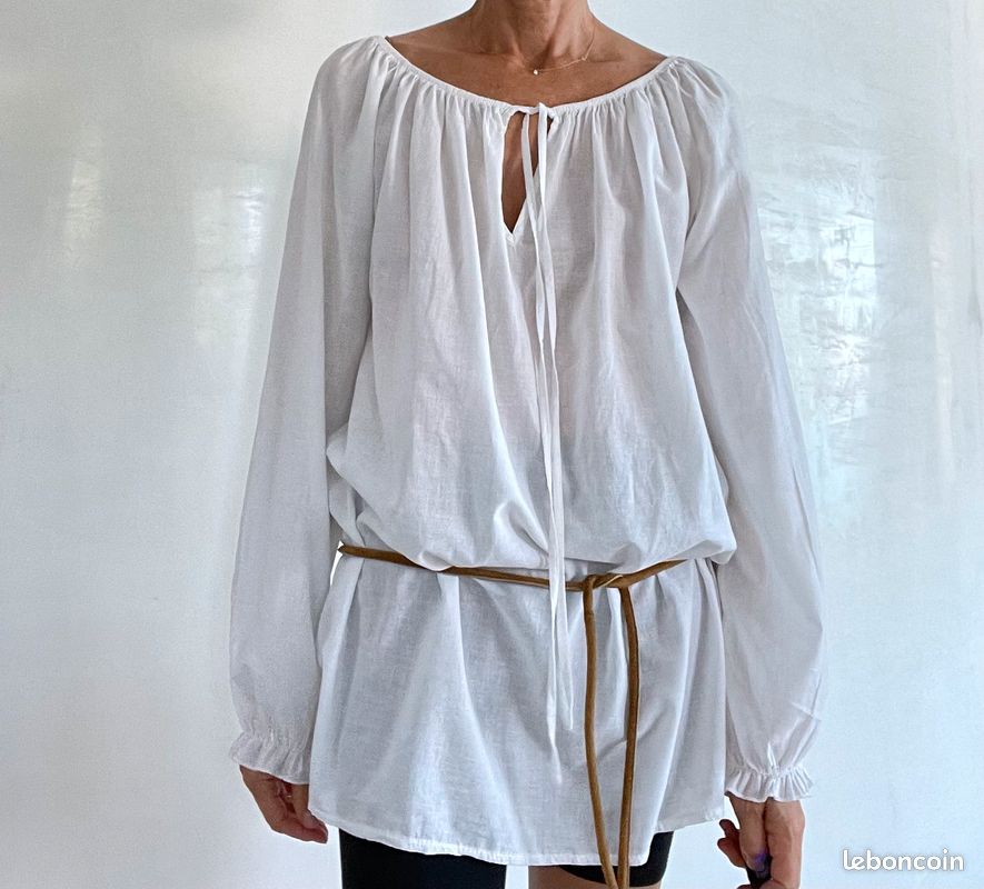 Tunique Longue Femme Milano Taille M (38/40) - Style Bohème Rouge - Fabriquée En Italie