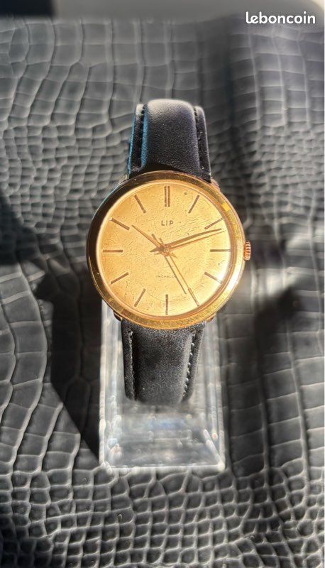 Montre Mécanique Vintage LIP INCABLOC Pour Homme - Occasion Fonctionnelle, Cadran Argenté