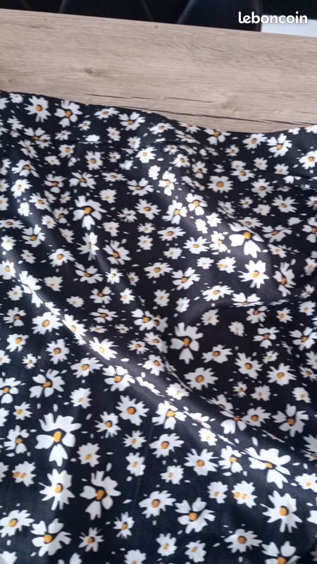 Jupe longue Coline imprimé fleurs Noir - Prêt-à-Porter