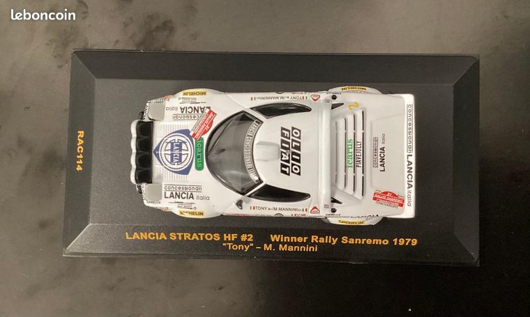 Miniature Ixo RAC114 Lancia Stratos – Vainqueur San Remo 1979, échelle 1/43