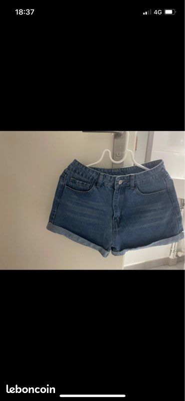 Short jean bleu ciel, neuf (image 4)