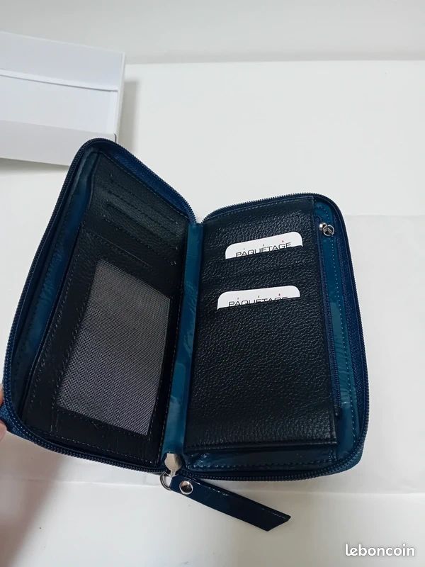 Portefeuille femme Paquetage neuf – noir & bleu – avec boîte (image 6)