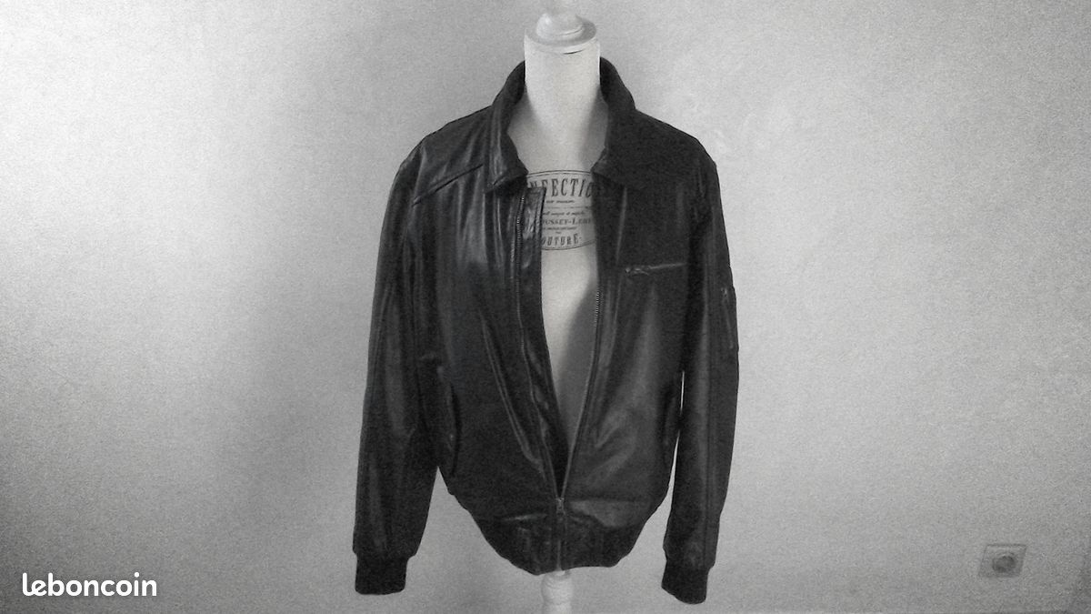 Blouson Cuir Noir Homme Lee Cooper Taille: L Vêtements