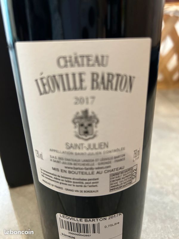 Vin rouge saint Julien 2017 château leoville Barton (image 4)