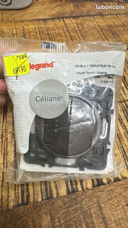 Interrupteur Double Poussoir Legrand Céliane - Coloris Graphite - Neuf Pour Ton Électricité