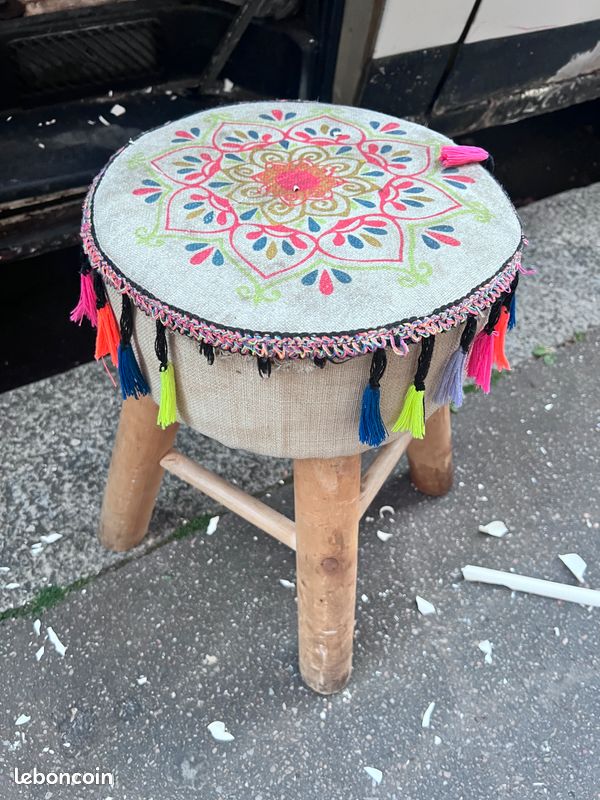 Tabouret hippy bois (image 2)