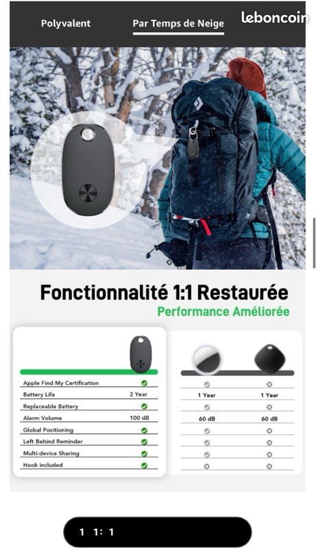 Localisateur D'objets Compatible Find My (Apple) - Traceur Bluetooth Pour Clés, Sacs, Valises - Autonomie 12 Mois