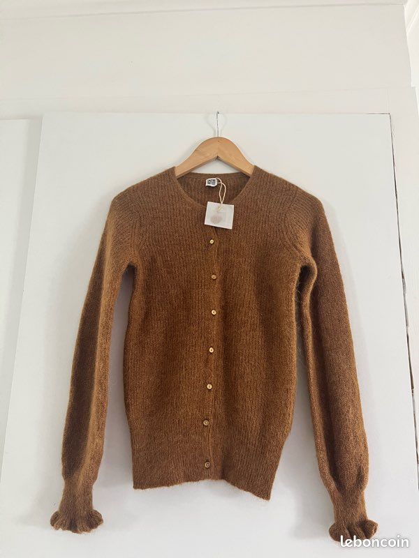 Gilet Moutarde Des Petits Hauts - Baby Alpaga & Laine, Taille 34, Neuf Avec étiquettes