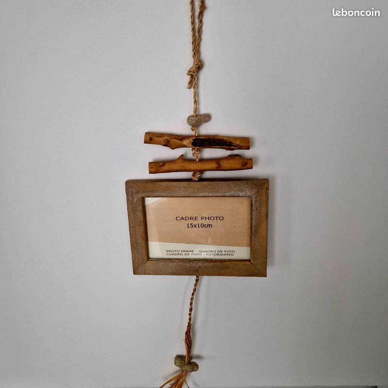 Lot de 2 cadres photos 15x10cm en bois floté (image 1)