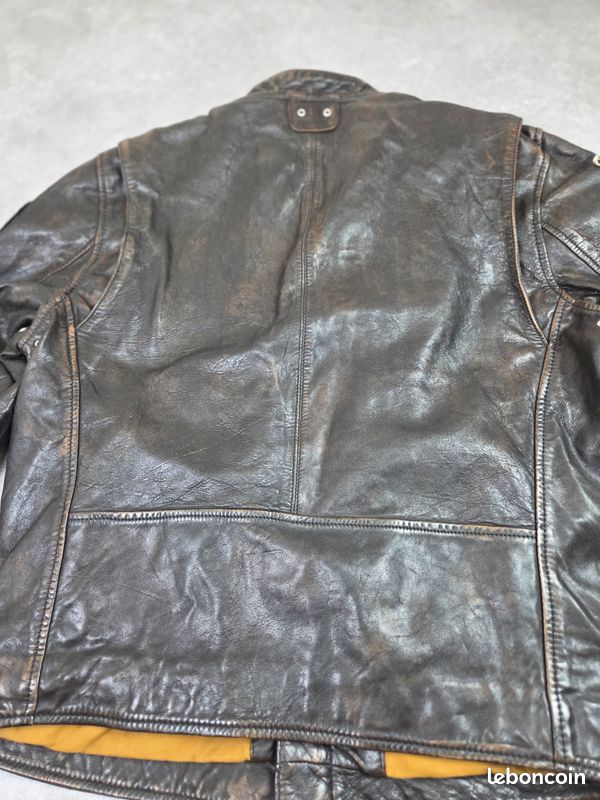 Veste en cuir d'agneau moto taille XL full zip (image 18)