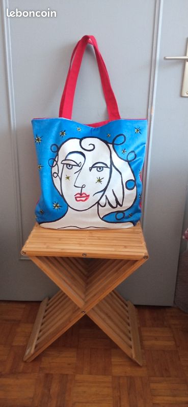 Tote bag femme bleu (image 1)