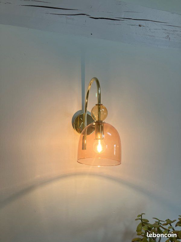 Applique Murale En Cristal Doré Avec Cadre En Laiton, Douille E27, éclairage Intérieur Rétro Pour Chambre, Cuisine Ou Salle De Bain