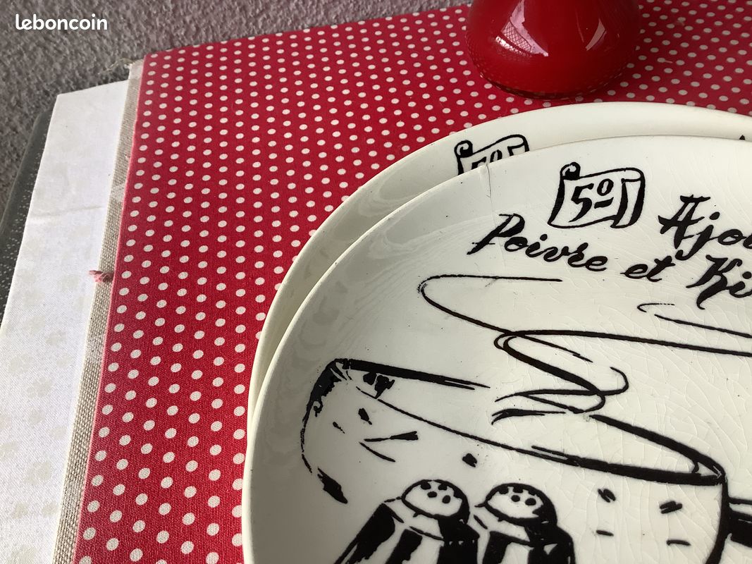 Lot D’assiettes à Fromage Gien – Porcelaine De France – Savoyarde – Ø 18,5 Cm
