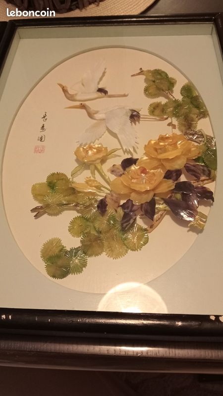 Très beau chinois cadre en nacre (image 2)
